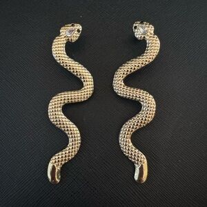 Gold snake earrings